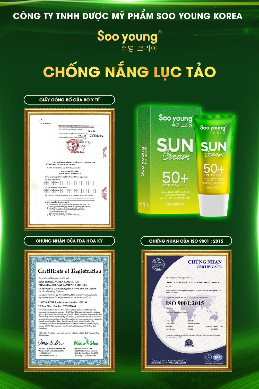 Soo Young Day & Night Green Algae Face Cream Combo 8