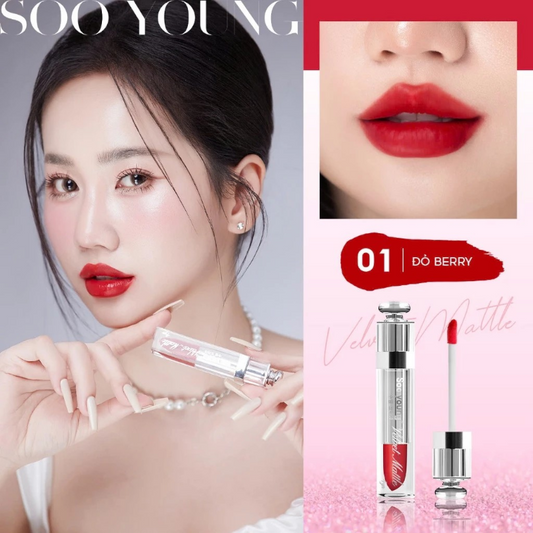 Soo Young Velvet Matte Liquid Lipstick – Shade 01: Đỏ Berry